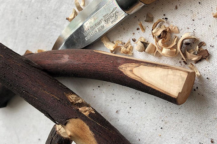 Knife and wood carvings