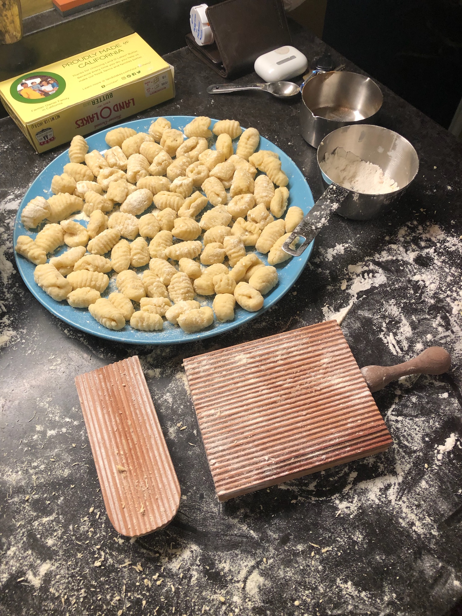 Wooden gnocchi paddle and pasta making