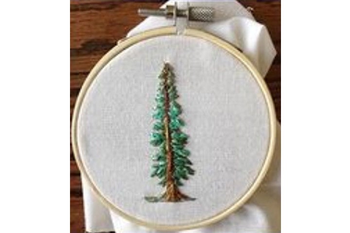 Embroidery work of fir tree