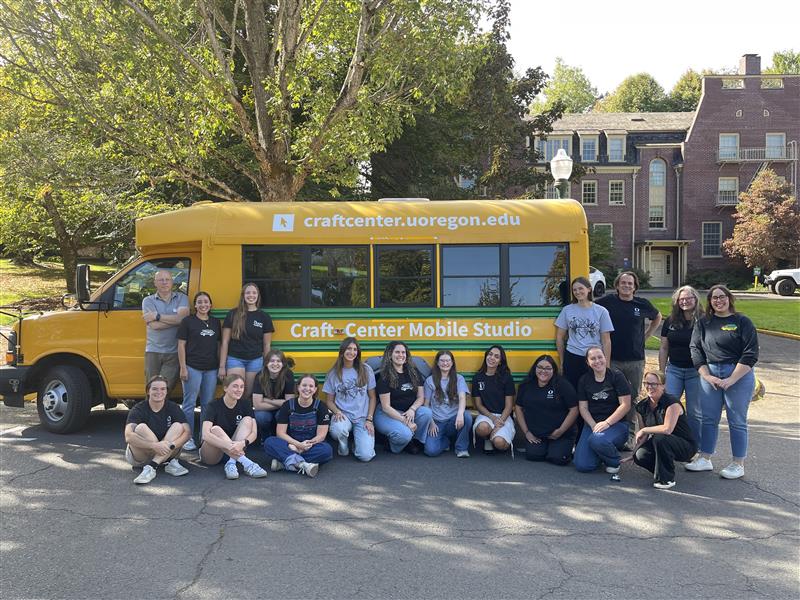 Craft Center staff with bus