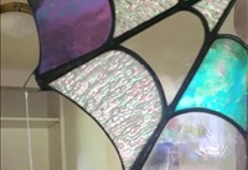 Glass: Stained Glass Spider Web Moonlight Catcher